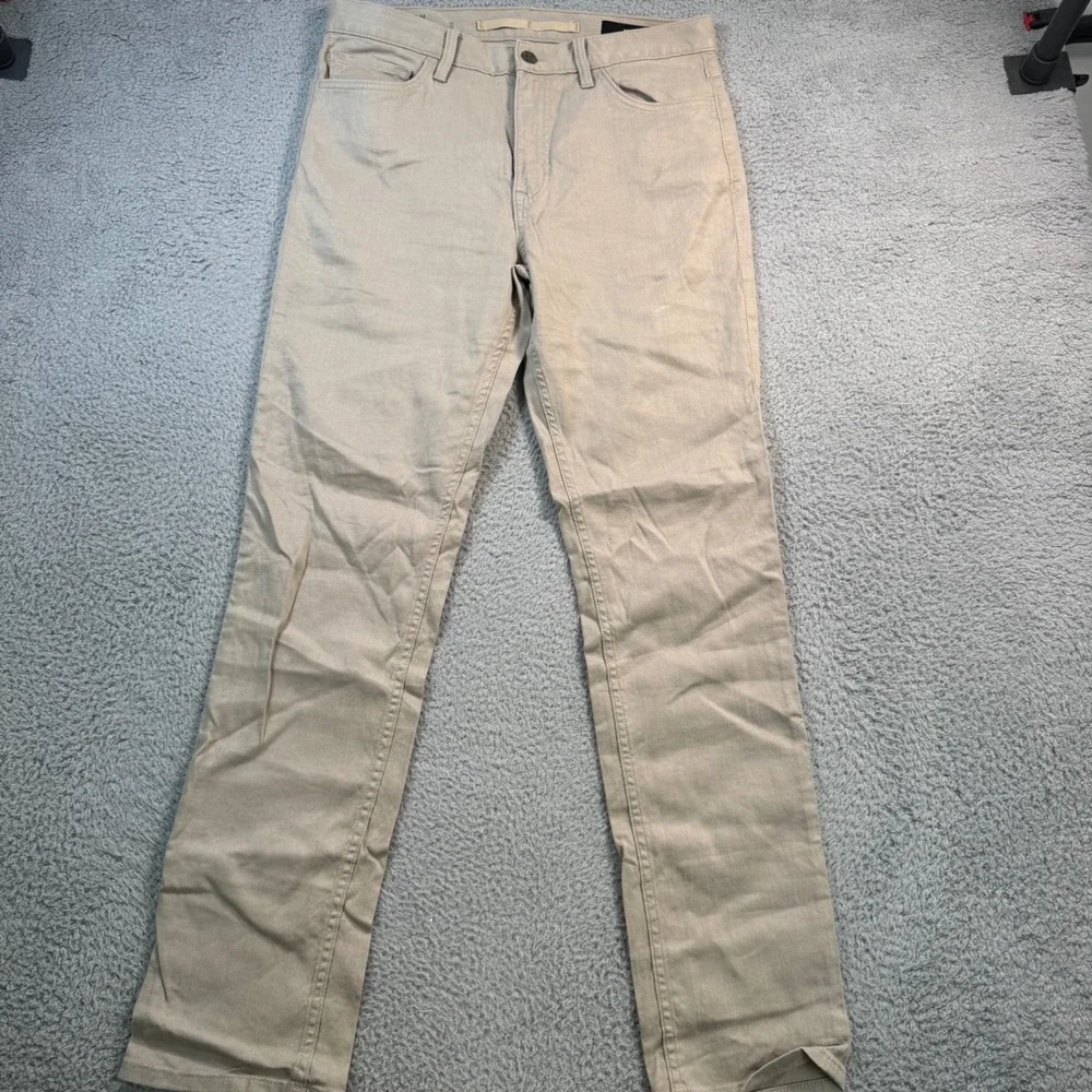 Banana Republic Mens 32x32 Slim Linen Cotton Blend Pants Khaki Beige Stretch